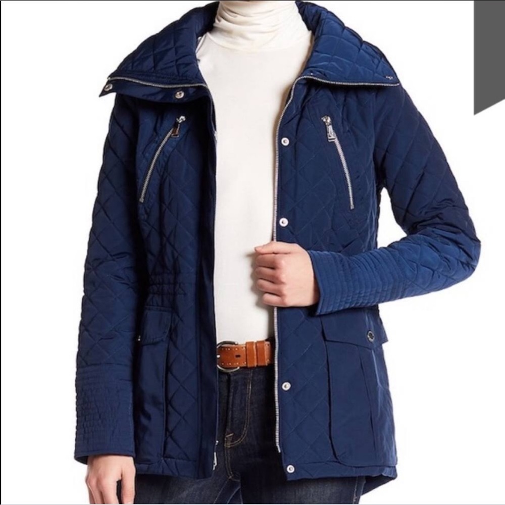 BCBGeneration | Quilted Rain Coat | Navy | Size XL